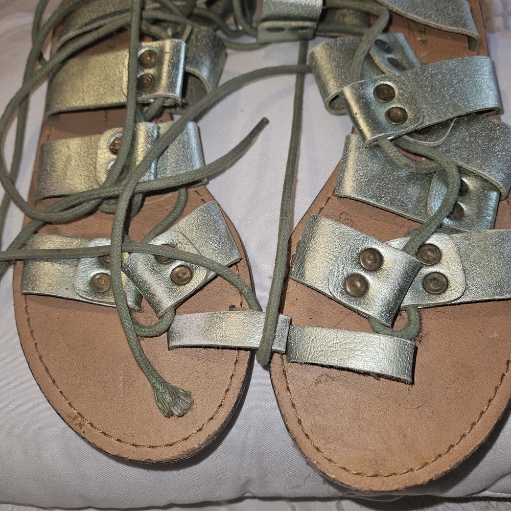 Free People Metallic Gladiator Sandals